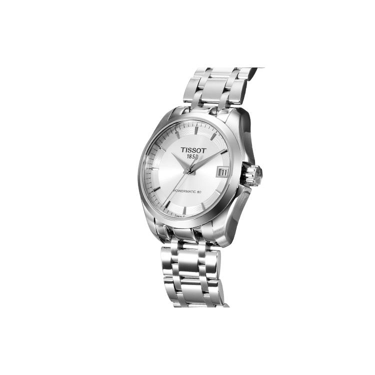 Tissot Kutu Collection Automatik Mechanisches Uhrwerk 100m Wasserdichtigkeit Damenuhr 32mm Silbernes Zifferblatt T035.207.11.031.00