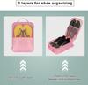 Shoes Storage Bag 3 Layers Shoes Packaging Bag Large Capacity Shoes Travel Organizer Oxford Cloth Shoe Storage Pouch With Pocket