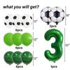 Green Yin Football Series Latex Balloon Digital Aluminum Film Set Baby Birthday Party Decoration Scene Arrangement