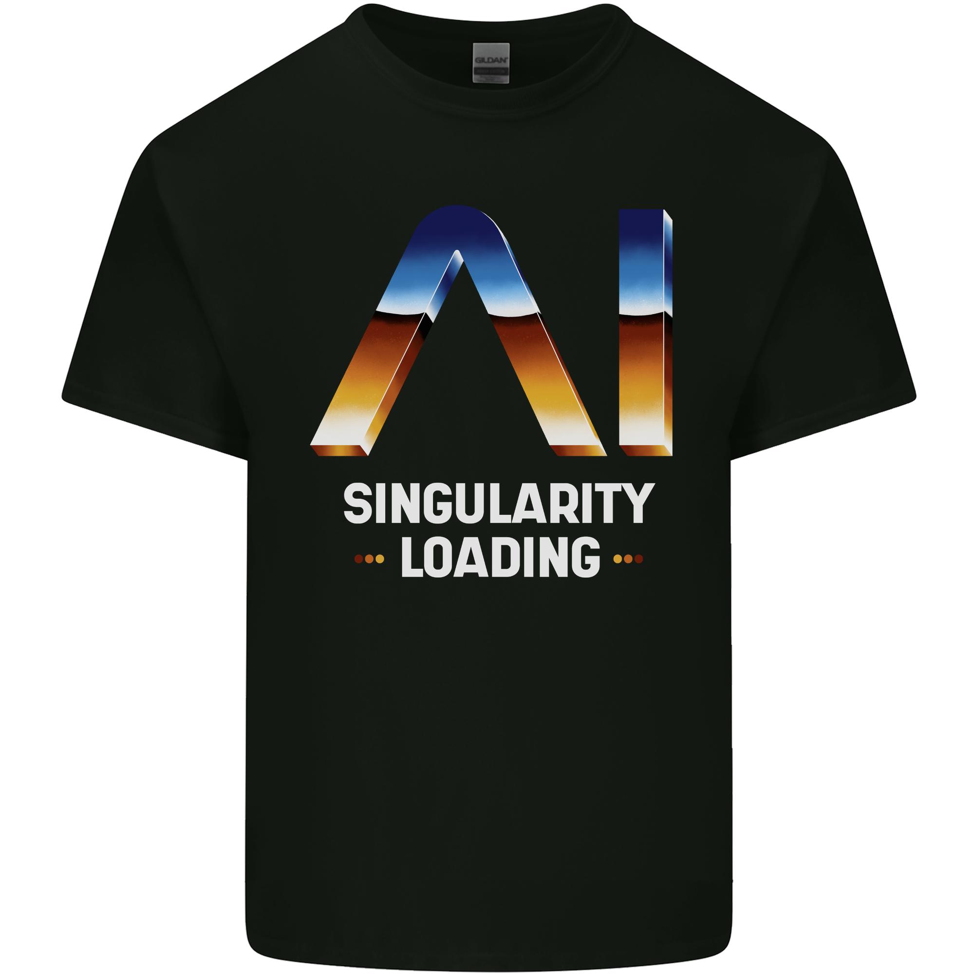 Singularity Loading AI Technology Geek Nerd Unisexs Light Cotton TShirt S