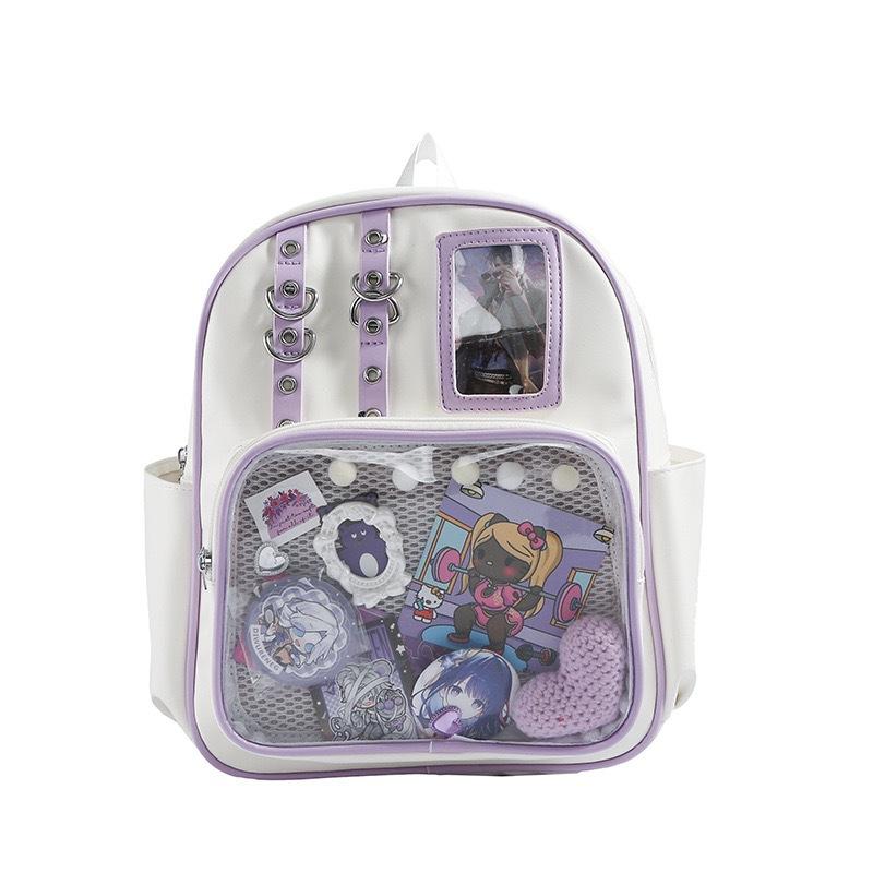 Contrasting Goods Backpack With Large Capacity And Adjustable Straps Shoulder
