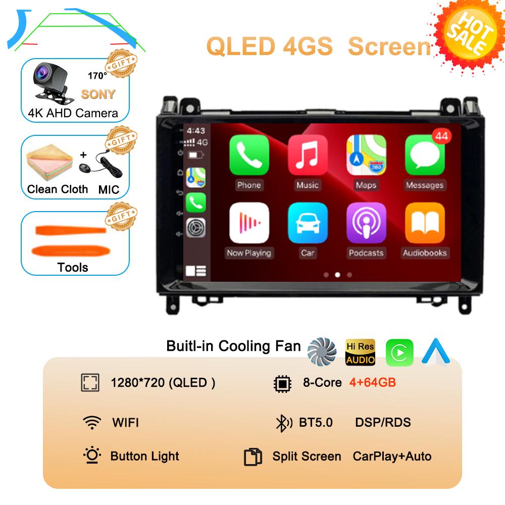 Android 14 Car Radio 9'' For Mercedes Benz B200 Sprinter W906 W639 AB Class W169 W245 Viano Vito Multimedia GPS DVD Video Player
