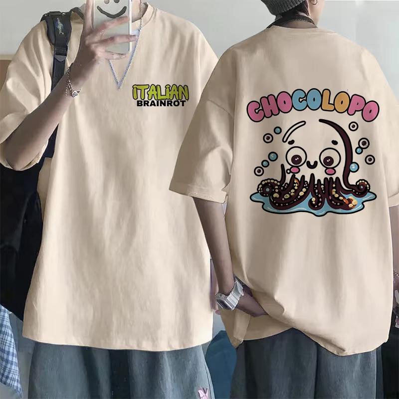 Tralalero Tralala Tung Tung Tung Sahur Bombardiro Crocodilo Tshirt Funny Italian Brainrot Meme Print Summer Men Women Cotton Top