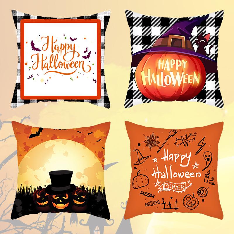 

New Cartoon Funny Pillowcase Halloween Decoration Pillow Printed Letters Pillow Living Room Chair Pillow 45*45cm