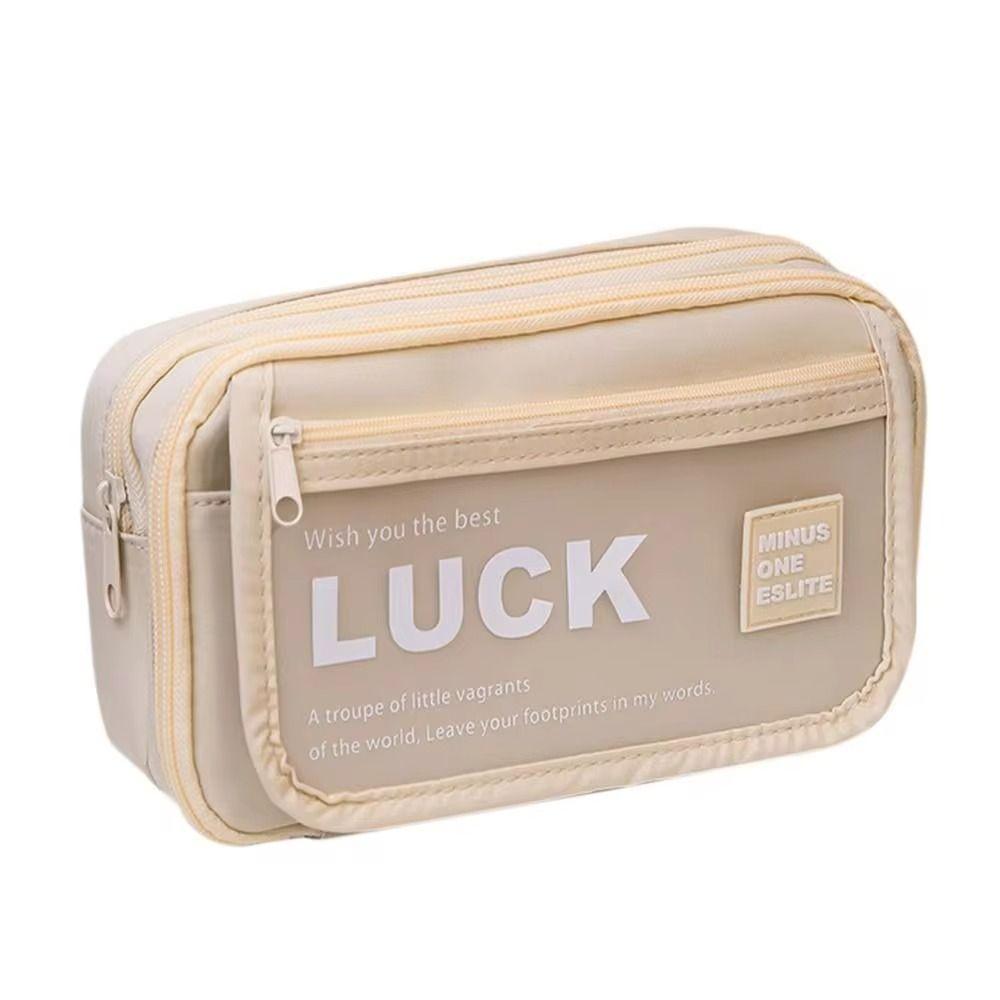 Large Capacity Translucent Pen Bag Matte Texture Stationery Box Translucent Pencil Case  Students