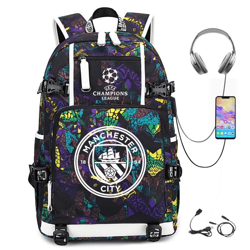 School Season Football Peripheral Student Schoolbag Leisure Personalized Backpack Large Capacity With Usb Charging