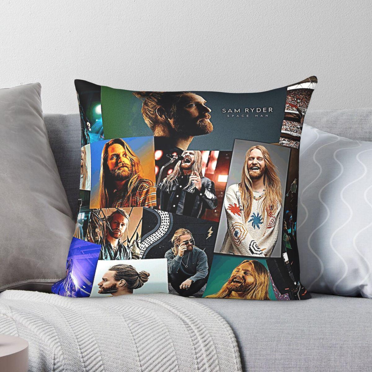Exquisite Ornaments Unisex Sam Ryder Space Man Square Pillowcase Polyester Linen Velvet Pattern Decorative Pillow Case Sofa Seater Cushion Cover
