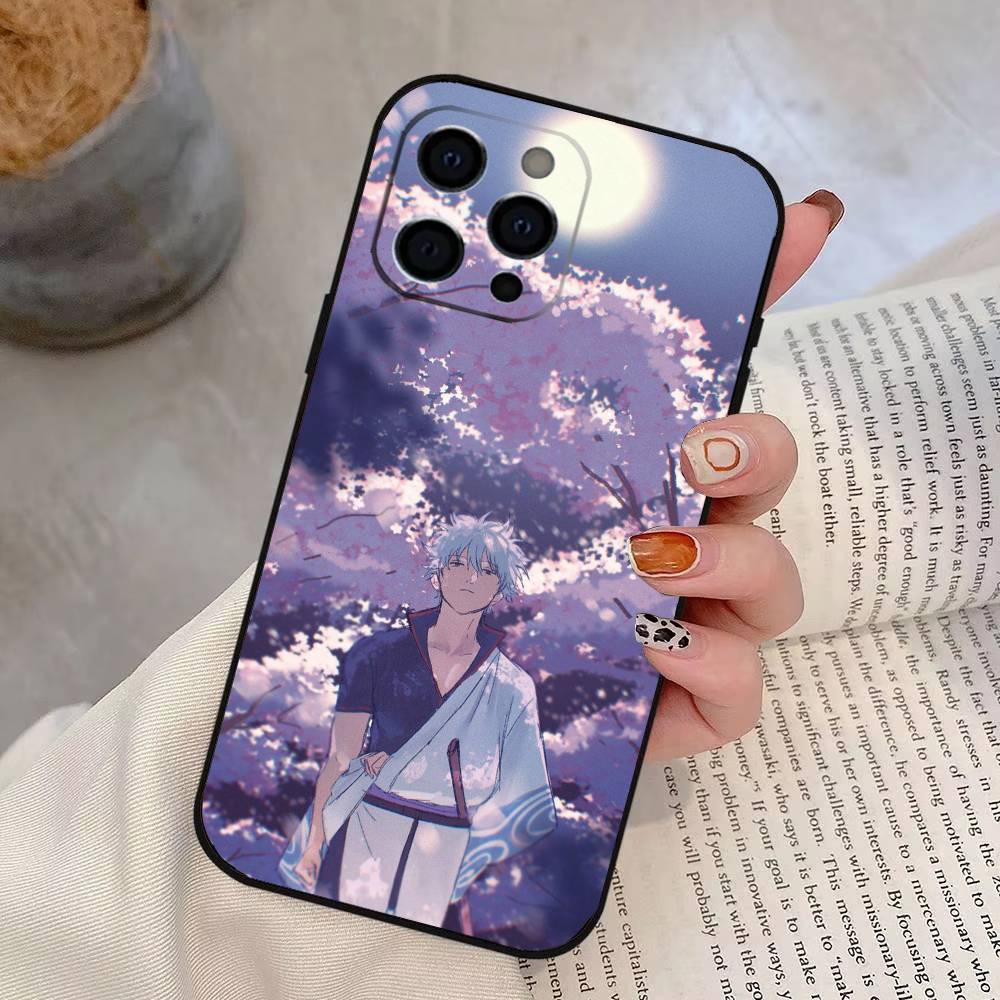 Gintama Gintoki Sakata Phone Case For iPhone 17, 16,15,14,13,12,11 Plus,Pro Max, Others Soft Black Cover