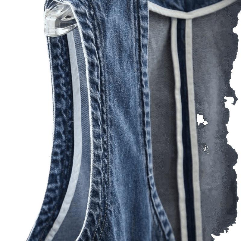 Women's Hong Kong Style Retro Loose Denim Vest - Short, Sleeveless, Casual Korean Fashion