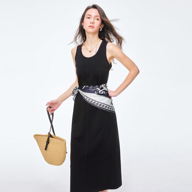 Shetu Slimming Straight Sleeveless Long Dress S
