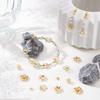 PH PandaHall Bead Caps, 48pcs 8 Styles Real 24K Gold Plated Brass Flower Shaped End Caps Metal Filigree Flower Cap for Earring Bracelet Necklace