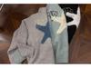 Unisex Korean Lazy Star Embroidered Round Neck Sweater - Casual Autumn/Winter Knit Top