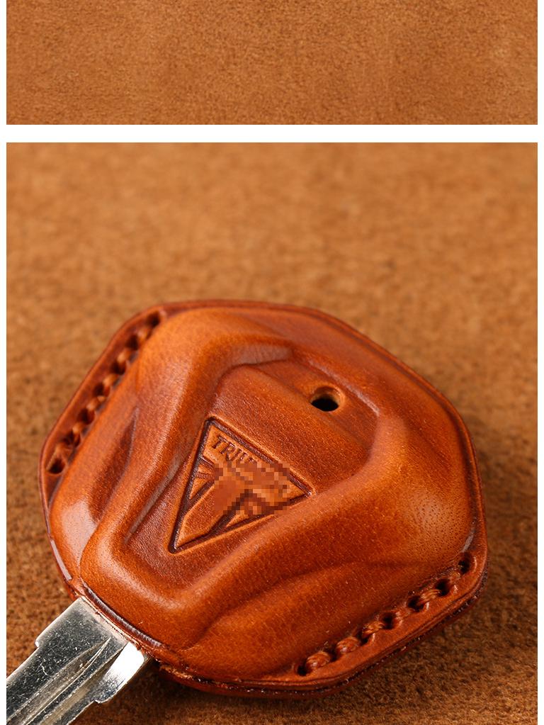 Genuine Leather Retro Key Bag for Triumph T120/T100/Bobber Motorcycle