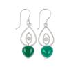 Green Onyx Cab Gemstone 925 Sterling Silver Jewelry Drop/Dangle Earrings 2.00" EE-32-21