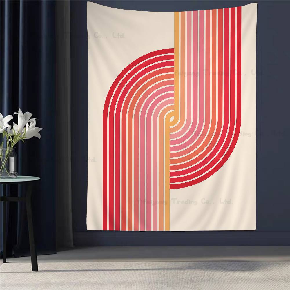 Colorful Bauhaus Exhibition Geometric Cartoon Tapestry Bohemian Wall Tapestries Mandala Wall Hanging Sheets