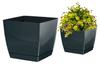Square Flowerpot with Graphite Saucer 135 Cm Coubi