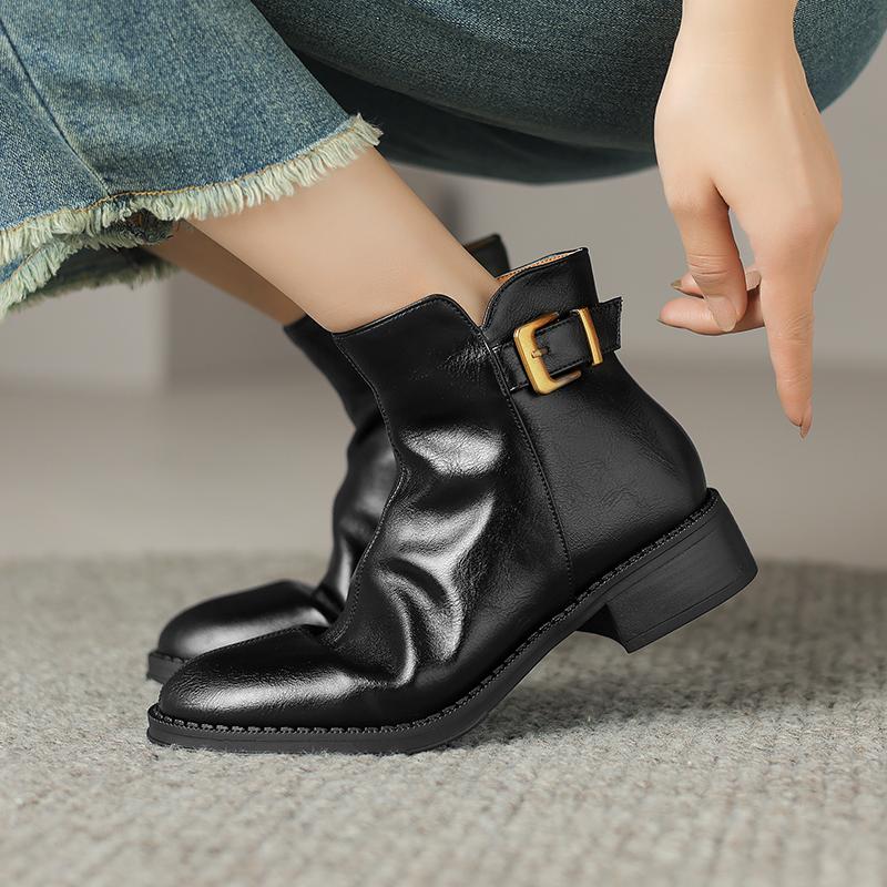 Fashion 2024 New Autumn Winter Women Boot Fashion Short Boots Round Toe Chunky Shoes for Women Chelsea Cowboy Boots Ankle Boots