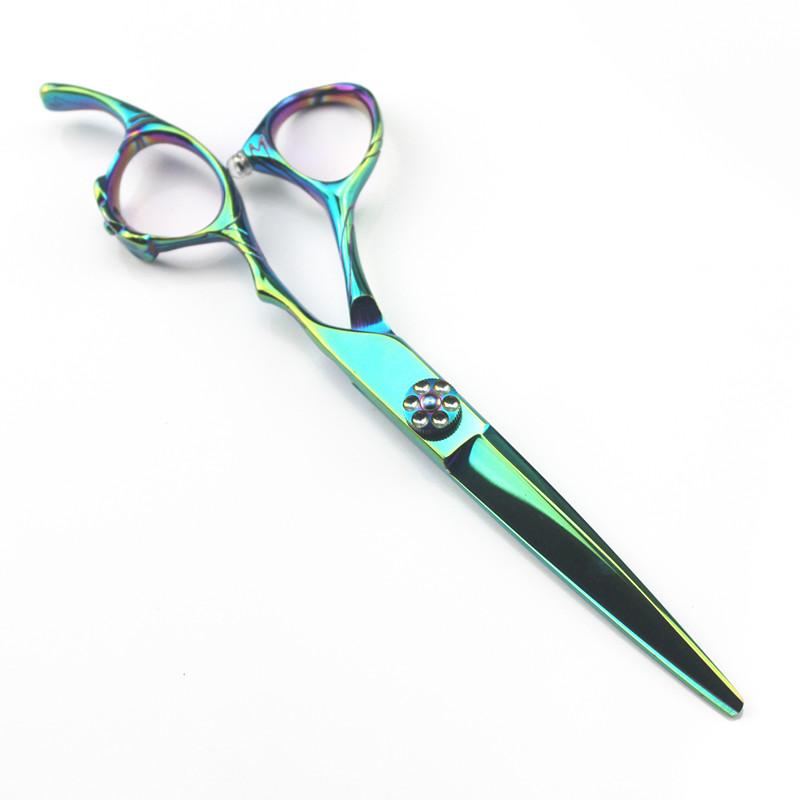 Professional 440C 6 '' Green Ring Hair Scissors Haircut Scissor Thinning Barber Makas Cutting Shears Hairdresser Scissors