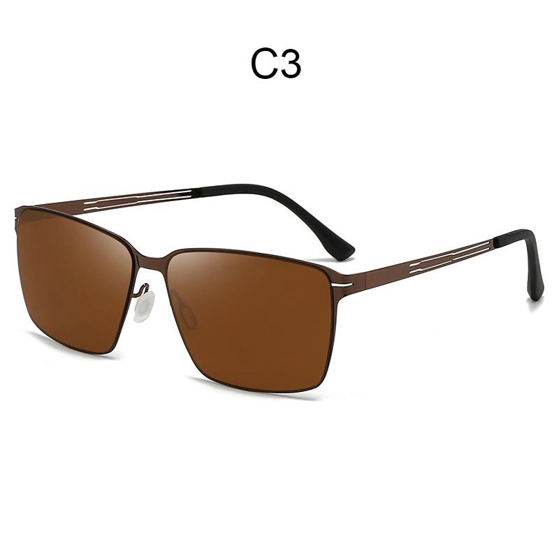 Men's Sunglasses, Metal Square Sunglasses, UV-proof Driving Fishing Sunglasses.