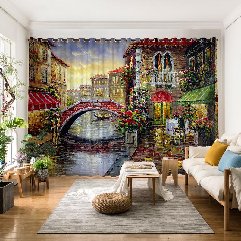 

Пользовательские Ван Гог Урожай Картина маслом Тонкий занавес Личность Современный Простой Фон 65% Затемнение Арт Студия Искусство Окно Экран 2x50W130H(CM)&Grommet Top