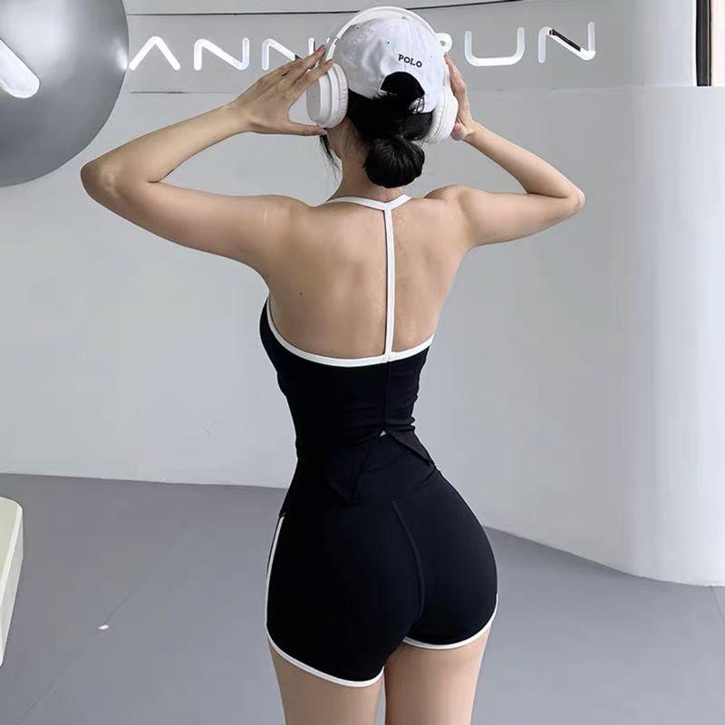 Yoga Patchwork Women's Jump Rope Hip Lifting High Elastic Sports Shorts