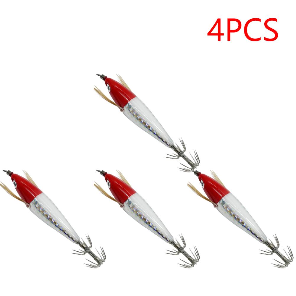 1-10PCS Fishing Lure Luminous Squid Jig Hook 7.5CM 5.5g Artificial Fake Octopus Lures Wood Shrimp Cuttlefish Hard Bait Sea Jigs