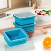 Silicone Freezing Tray With Plastic Lid Freezer Container Large Ice Molds Easy-Release Stackable For Food Storage & Meal Prep
