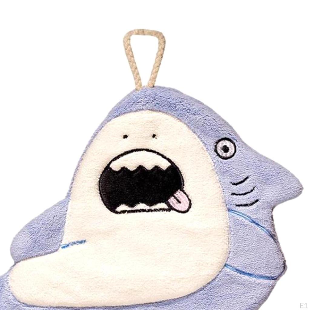 Cartoon Microfiber Absorbent Hand Towels with Hanging Loop for Kids Toddler Children