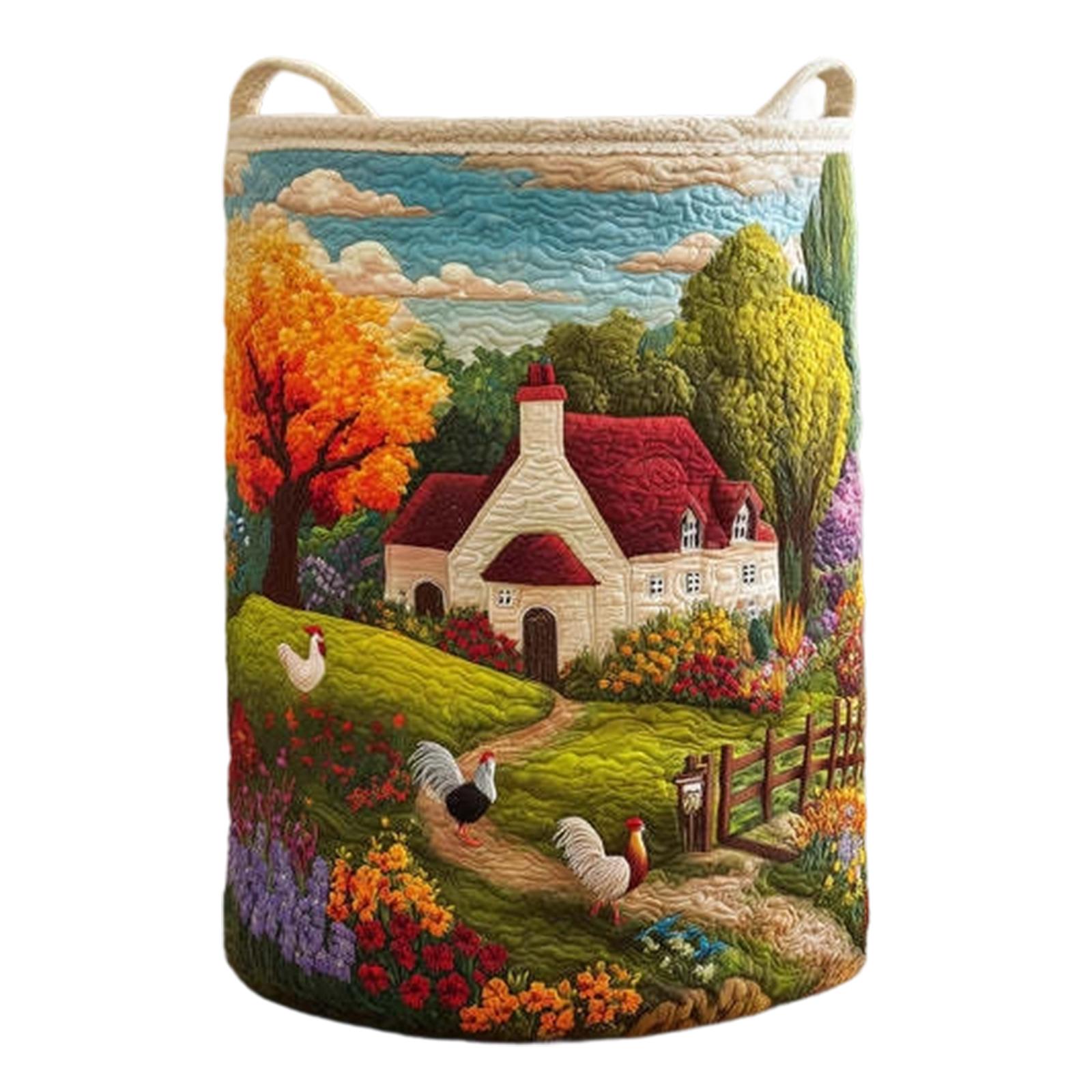 Round Laundry Basket Home Storage Basket Dirty Clothes Basket Storage Basket Fabric Storage Basket Large Capacity Storage One Size 1890₽