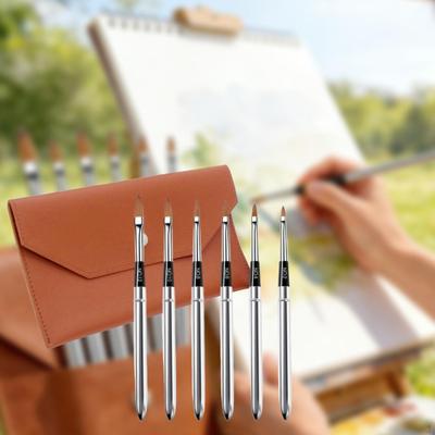Travel Watercolor Brushes Artist Paintbrushes Retractable with Pouch Painting Brush Set Paint Tools