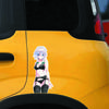 DM48#15cm Plachá stříbrovlasá anime dívka se zády k tobě Vinylová nálepka na auto Vodotěsná vinylová nálepka na autodoplňky Dekor