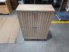 60 Cm Shoe Cabinet In Natural Wood Look, Freestanding, Mid-Century Modern Style, Two Tilt Compartments, Grooved Surface; for Entrance Areas, Foyers