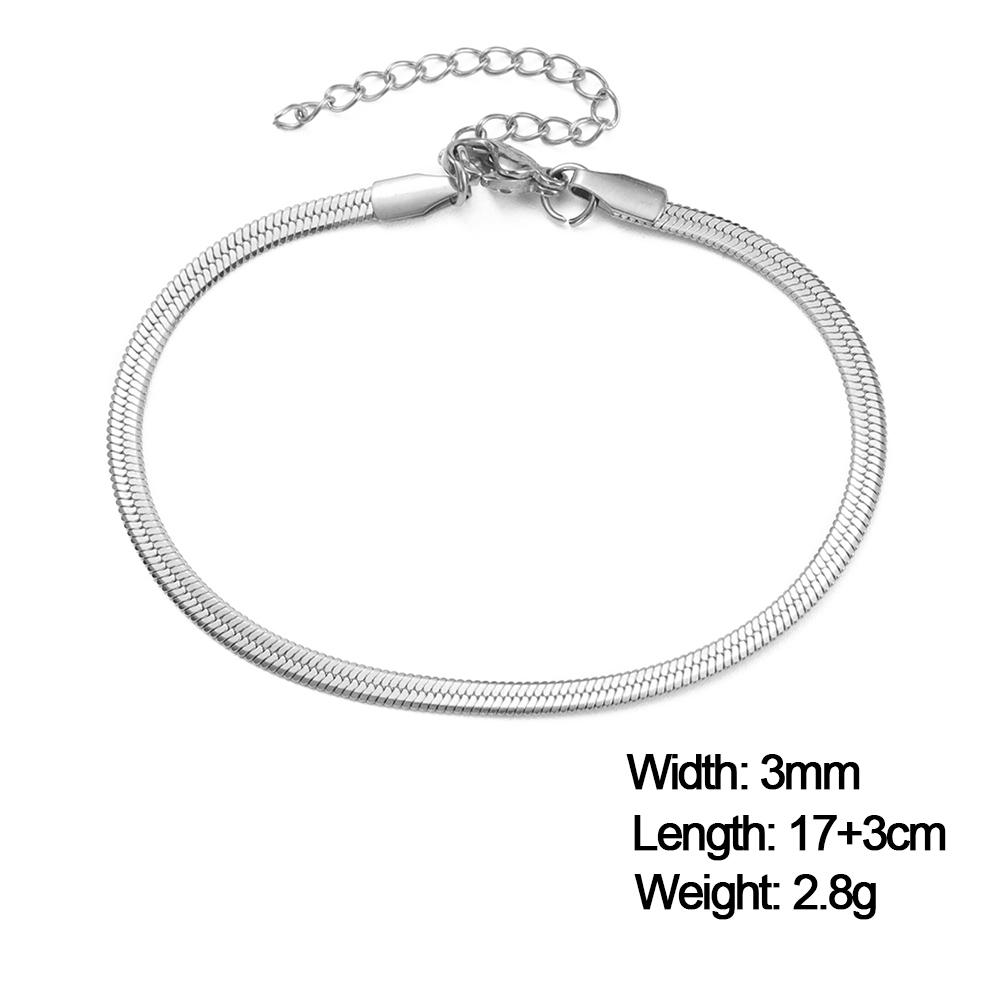 Figaro Beads Herringbone Chain Bracelet for Women Men Stainless Steel Wrist Jewelry Twist Box Rope Chains Waterproof Accessories