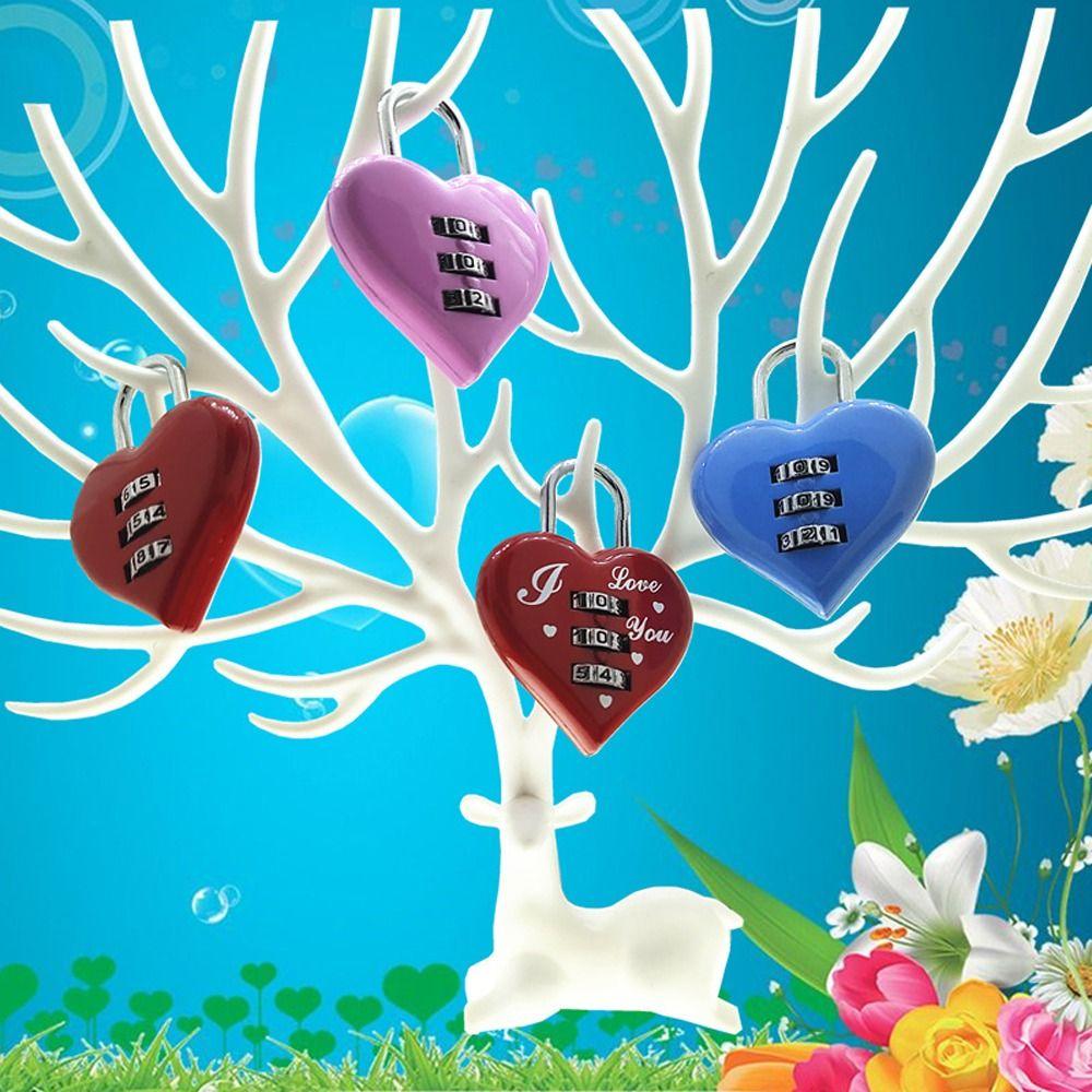 Heart Luggage Password Padlock Suitcase Code Locks Drawer Password Locks Luggage Anti-Theft Locks