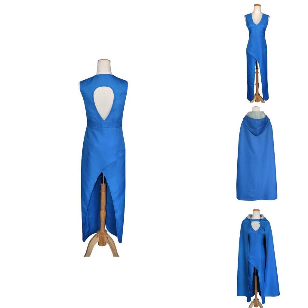 Exquisites Daenerys Targaryen Kostümkleid/Umhang aus Game of Thrones – die Mutter der Drachen – für Damen