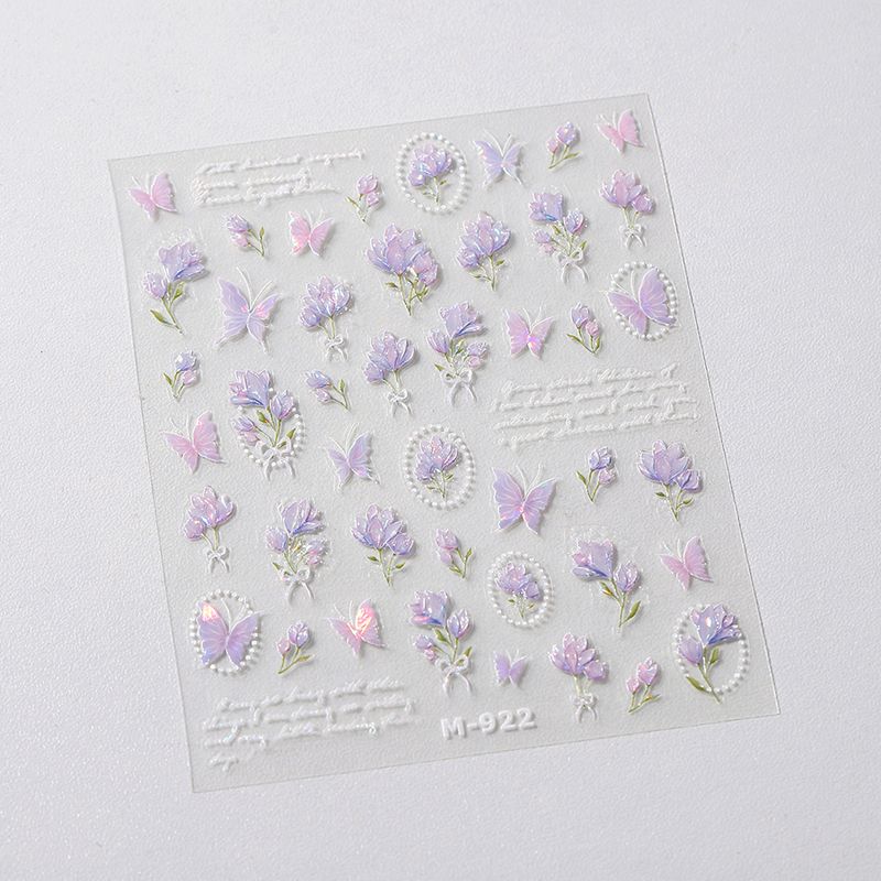 

Season Butterfly Flower Glass Broken Nail Sticker Waterproof Nail Sticker Decorative Decals Ornament M922 M922 (Broken Glass)