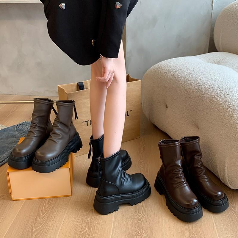 Thick-soled foreign style early autumn short boots 2025 new autumn thin boots Martin boots women's Maillard boots explosion