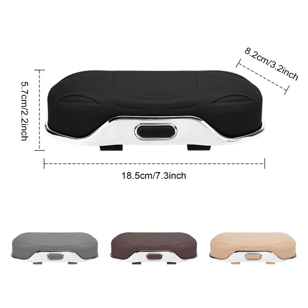 Anti-Scratch Car Sunglasses Holder Press Silent Dustproof Car Glasses Box Shockproof Sun Visor Storage Case