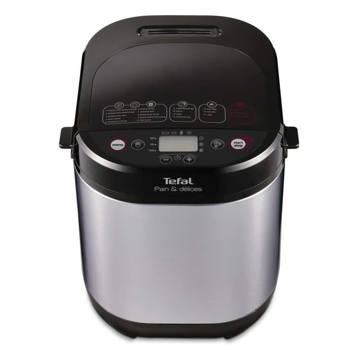 Tefal Pain & Délice PF240E, Noir, Acier Inoxydable, 1 Kg, 500 G, 15 H, LCD, 720 W