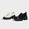 2025 Spring New Fashion Color Matching Platform Small Leather Shoes Women's British Style Front Lace-up Solid Color Loafers Huizhou Women's Shoes