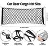 Tallew Cargo Net 3 Pocket Trunk Organizer Stretchable Trunk Mesh Cargo Net with Hooks Screws Buttonholes Black Mesh Trunk Grocery Storage Bag for