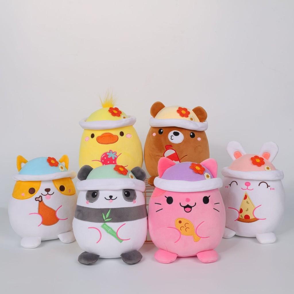 Süßes Plüschtier Hase Panda Kissen Weiche Puppe Geschenk für Kinder Mit entzückenden Tierdesigns