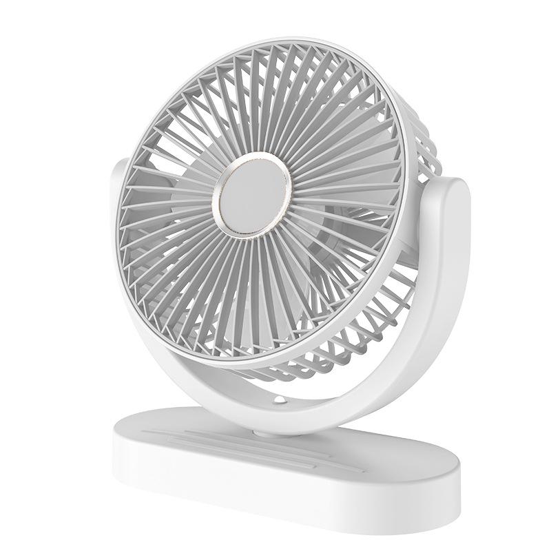 Portable USB Rechargeable Desk Fan with Large Battery for Home, Office, and Camping. USB Rechargeable and Plug-in серый