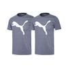 Puma Logo Print Short Sleeve T-Shirt Men Tops Peacoat-Blue 593040-06