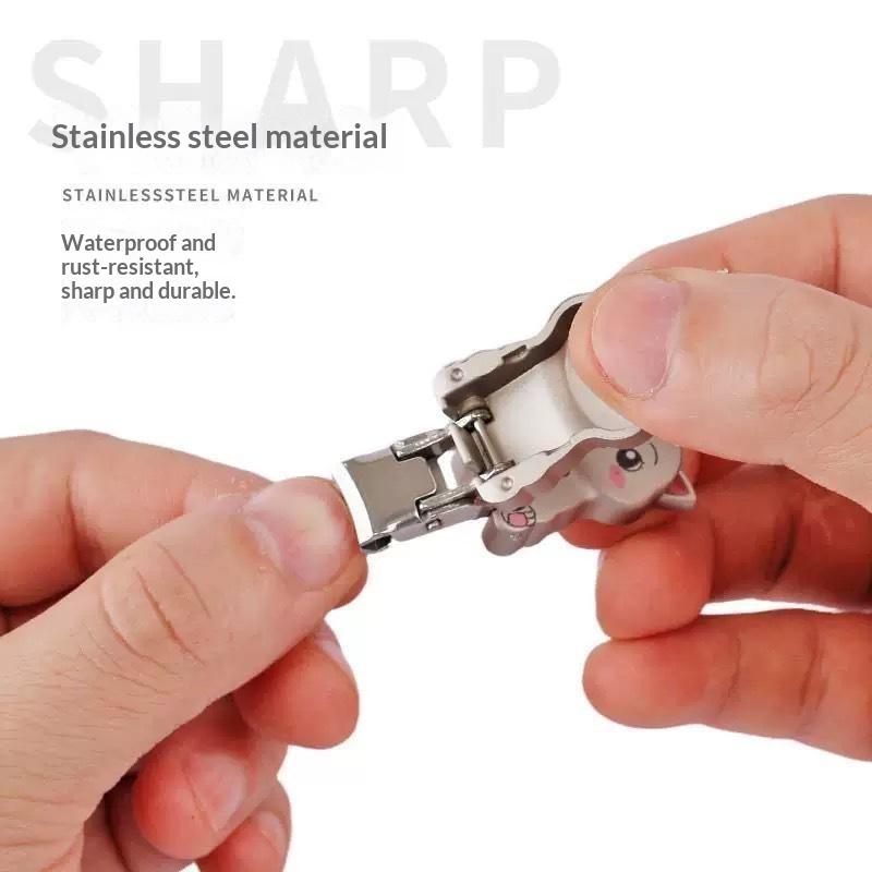 Stainless Steel Nail Clippers Exquisite Cute Kitten Shape Keychain Foldable Portable Nail Rotary Toenail Fingernail Trimmer