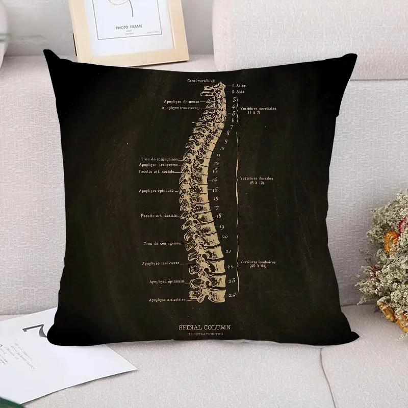 Cushion Cover  Anatomical Skeleton Pillow Cases Pillowcase Pillowcases for Pillows X Cushions Covers for Bed Pillows