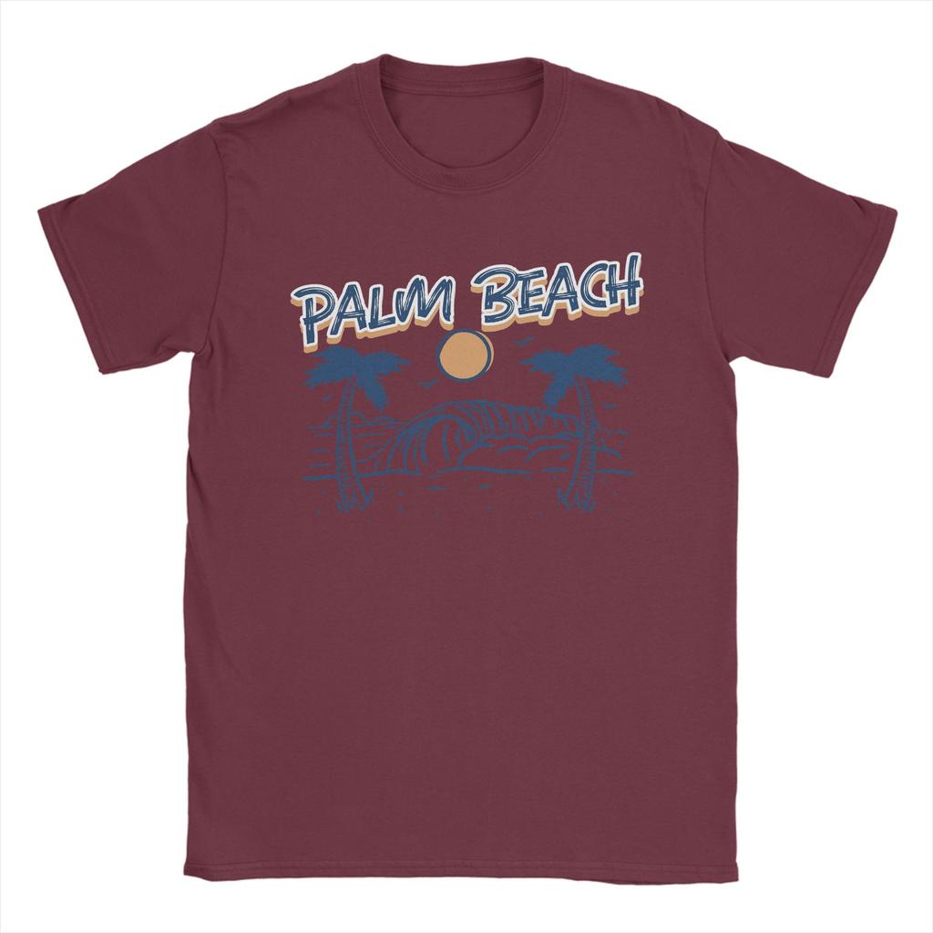 Humor Palm Beach TShirt Unisex Crew Neck Cotton T Shirt Short Sleeve Tees Birthday Present Clothes