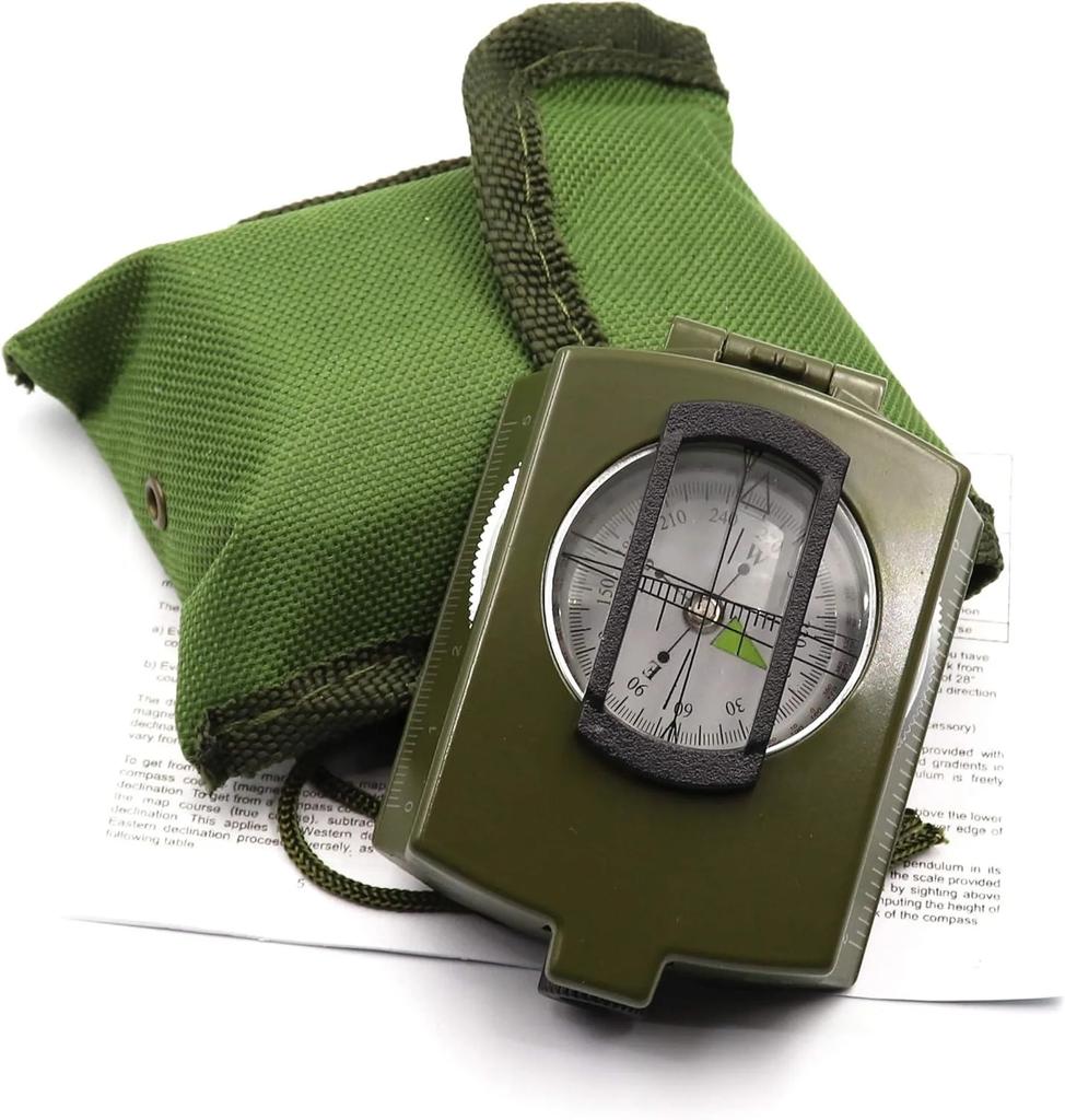 ZHUOHUA Multifunctional Tactical Survival Military Compass | Waterproof-Impact Resistant | Lensatic Sighting Compass for Hiking