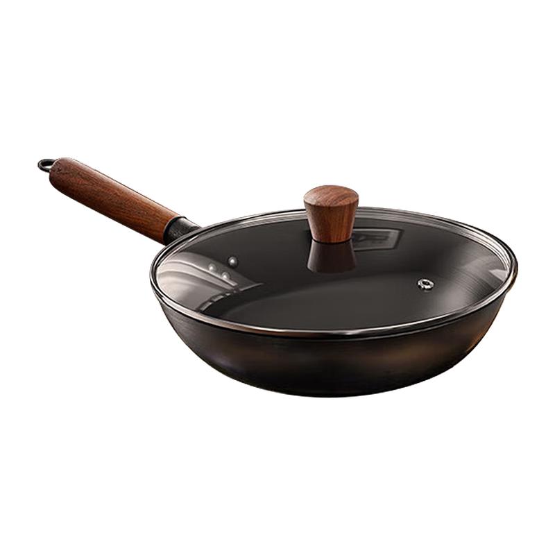 AOTEYOU Seasoned Refined Iron Wok for Gas Stoves