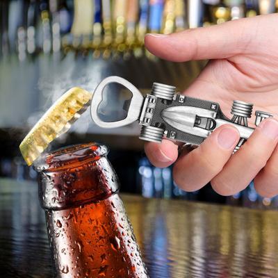 Race Car Bottle Opener Christmas Charm Zinc Alloy Non-Slip Handle Festive Gift for Racing Fans Dads Husbands Collectors Holiday Party Accessory
